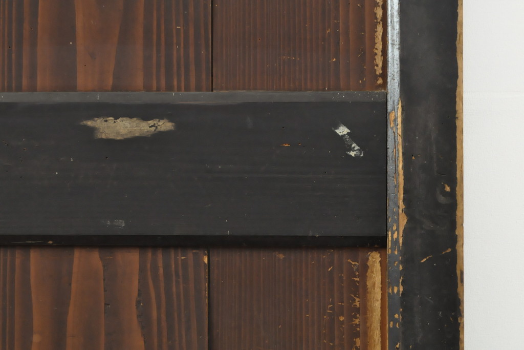 アンティーク建具　明治　シックな和の風情漂う帯戸4枚セット(引き戸、板戸)(R-056457)