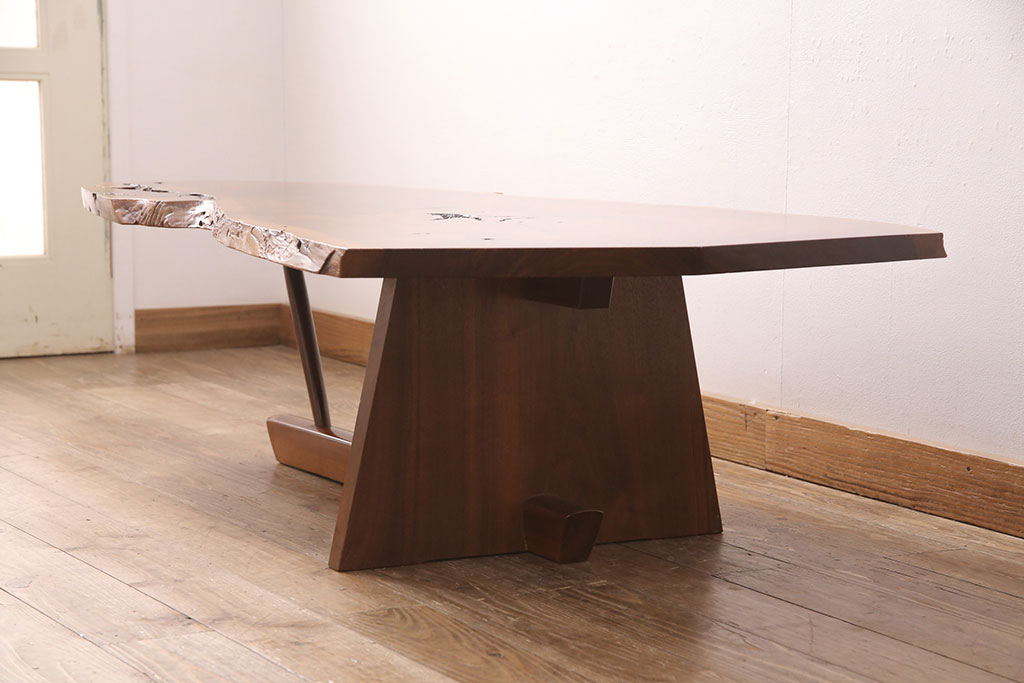 和製ヴィンテージ　MINGURENII COFFEE TABLE　希少なジョージナカシマ本人製作品!素材の形を活かしたデザインのミングレンコーヒーテーブル(ジョージ・ナカシマ、ミングレンII、センターテーブル、ローテーブル、机、ビンテージ)(R-051403)