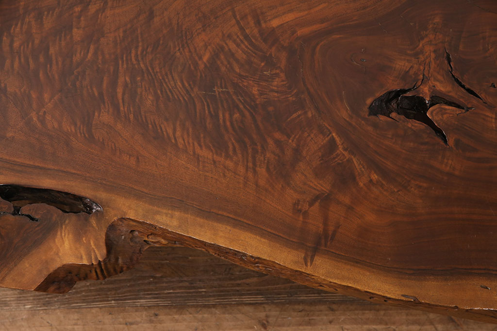 和製ヴィンテージ　MINGURENII COFFEE TABLE　希少なジョージナカシマ本人製作品!素材の形を活かしたデザインのミングレンコーヒーテーブル(ジョージ・ナカシマ、ミングレンII、センターテーブル、ローテーブル、机、ビンテージ)(R-051403)