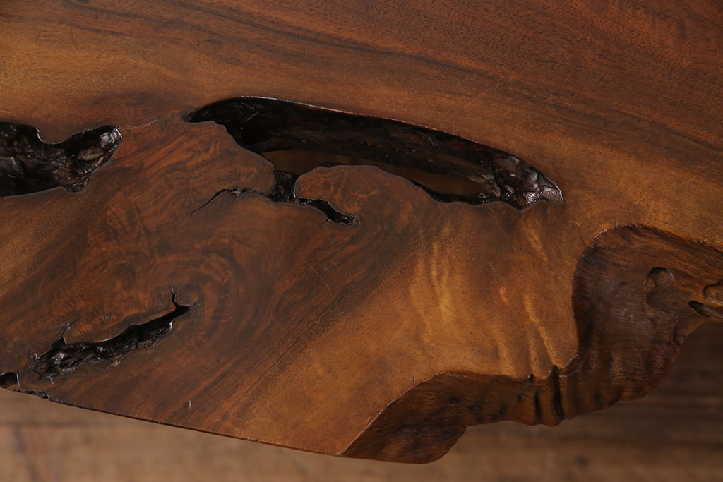和製ヴィンテージ　MINGURENII COFFEE TABLE　希少なジョージナカシマ本人製作品!素材の形を活かしたデザインのミングレンコーヒーテーブル(ジョージ・ナカシマ、ミングレンII、センターテーブル、ローテーブル、机、ビンテージ)(R-051403)