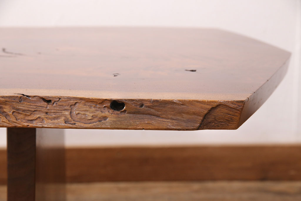 和製ヴィンテージ　MINGURENII COFFEE TABLE　希少なジョージナカシマ本人製作品!素材の形を活かしたデザインのミングレンコーヒーテーブル(ジョージ・ナカシマ、ミングレンII、センターテーブル、ローテーブル、机、ビンテージ)(R-051403)