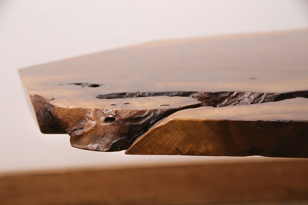 和製ヴィンテージ　MINGURENII COFFEE TABLE　希少なジョージナカシマ本人製作品!素材の形を活かしたデザインのミングレンコーヒーテーブル(ジョージ・ナカシマ、ミングレンII、センターテーブル、ローテーブル、机、ビンテージ)(R-051403)