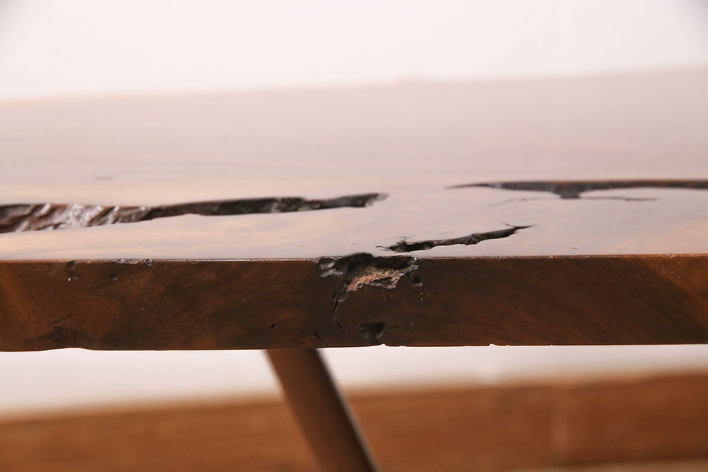 和製ヴィンテージ　MINGURENII COFFEE TABLE　希少なジョージナカシマ本人製作品!素材の形を活かしたデザインのミングレンコーヒーテーブル(ジョージ・ナカシマ、ミングレンII、センターテーブル、ローテーブル、机、ビンテージ)(R-051403)