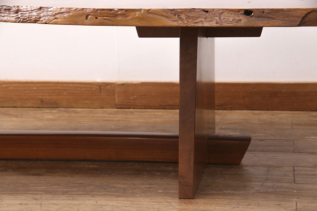 和製ヴィンテージ　MINGURENII COFFEE TABLE　希少なジョージナカシマ本人製作品!素材の形を活かしたデザインのミングレンコーヒーテーブル(ジョージ・ナカシマ、ミングレンII、センターテーブル、ローテーブル、机、ビンテージ)(R-051403)