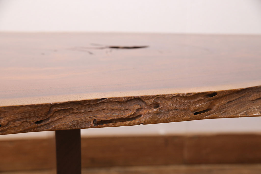 和製ヴィンテージ　MINGURENII COFFEE TABLE　希少なジョージナカシマ本人製作品!素材の形を活かしたデザインのミングレンコーヒーテーブル(ジョージ・ナカシマ、ミングレンII、センターテーブル、ローテーブル、机、ビンテージ)(R-051403)