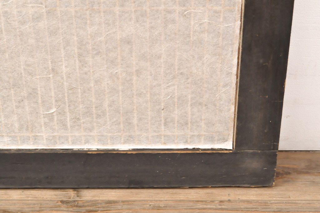 アンティーク建具　整然と並んだ格子が美しい筬欄間1枚(オサランマ、明り取り)(R-056473)