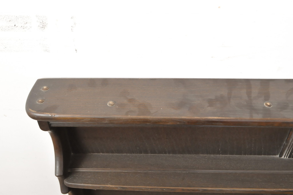 中古　美品　ERCOL(アーコール)　おしゃれなディスプレイが楽しめる壁掛け収納棚(飾り棚、ウォールラック、ウォールシェルフ)(R-056550)
