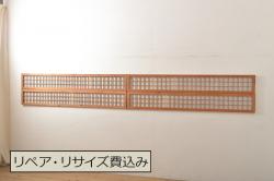 アンティーク建具　上手物!!　北陸産　総欅(ケヤキ)材　鶴と亀の金具がアクセントの格子蔵戸1枚(引き戸、玄関戸)(R-080233)