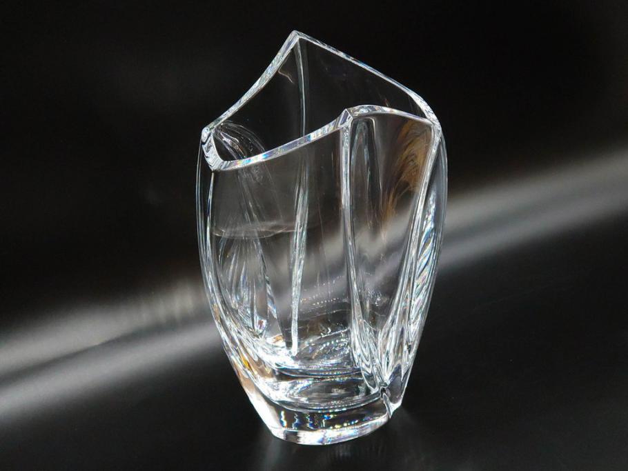 フランス　Baccarat　バカラ　RRigot(リゴット)　高さ 約27cm　エレガントな曲線美が美しいフラワーベース(花器、花生け、花瓶、花入れ、フルレッドクリスタルガラス、共箱付き)(R-080090)