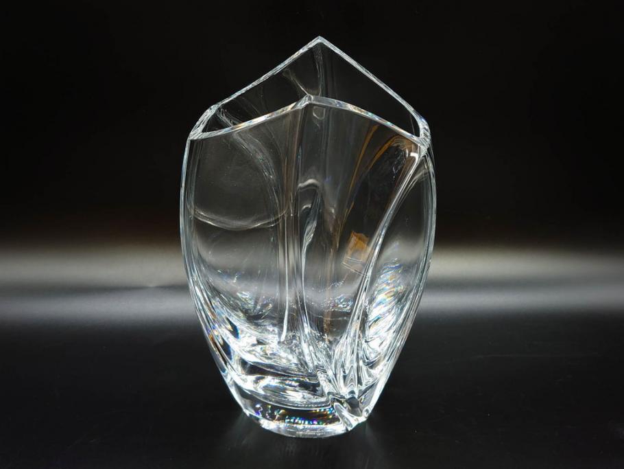 フランス　Baccarat　バカラ　RRigot(リゴット)　高さ 約27cm　エレガントな曲線美が美しいフラワーベース(花器、花生け、花瓶、花入れ、フルレッドクリスタルガラス、共箱付き)(R-080090)