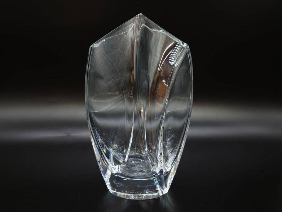 フランス　Baccarat　バカラ　RRigot(リゴット)　高さ 約27cm　エレガントな曲線美が美しいフラワーベース(花器、花生け、花瓶、花入れ、フルレッドクリスタルガラス、共箱付き)(R-080090)