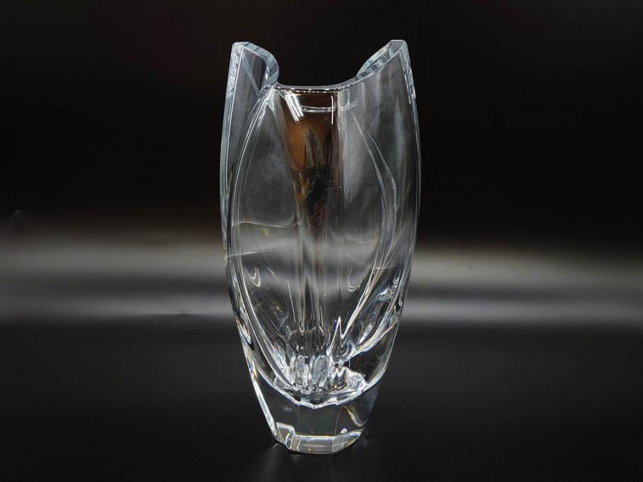 フランス　Baccarat　バカラ　RRigot(リゴット)　高さ 約27cm　エレガントな曲線美が美しいフラワーベース(花器、花生け、花瓶、花入れ、フルレッドクリスタルガラス、共箱付き)(R-080090)