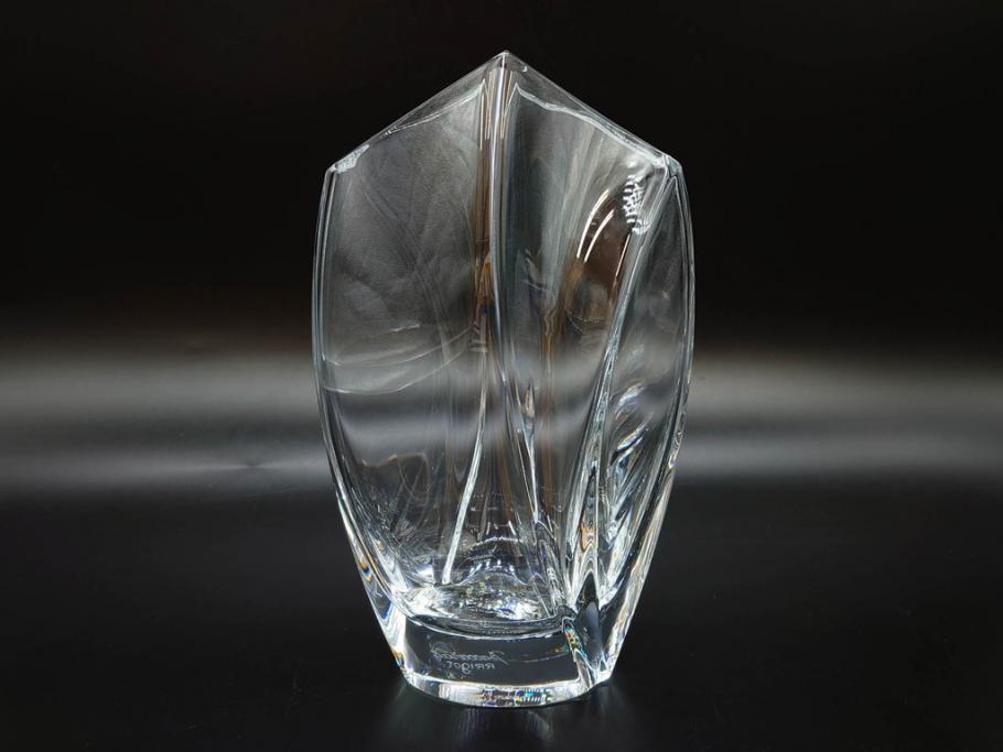 フランス　Baccarat　バカラ　RRigot(リゴット)　高さ 約27cm　エレガントな曲線美が美しいフラワーベース(花器、花生け、花瓶、花入れ、フルレッドクリスタルガラス、共箱付き)(R-080090)