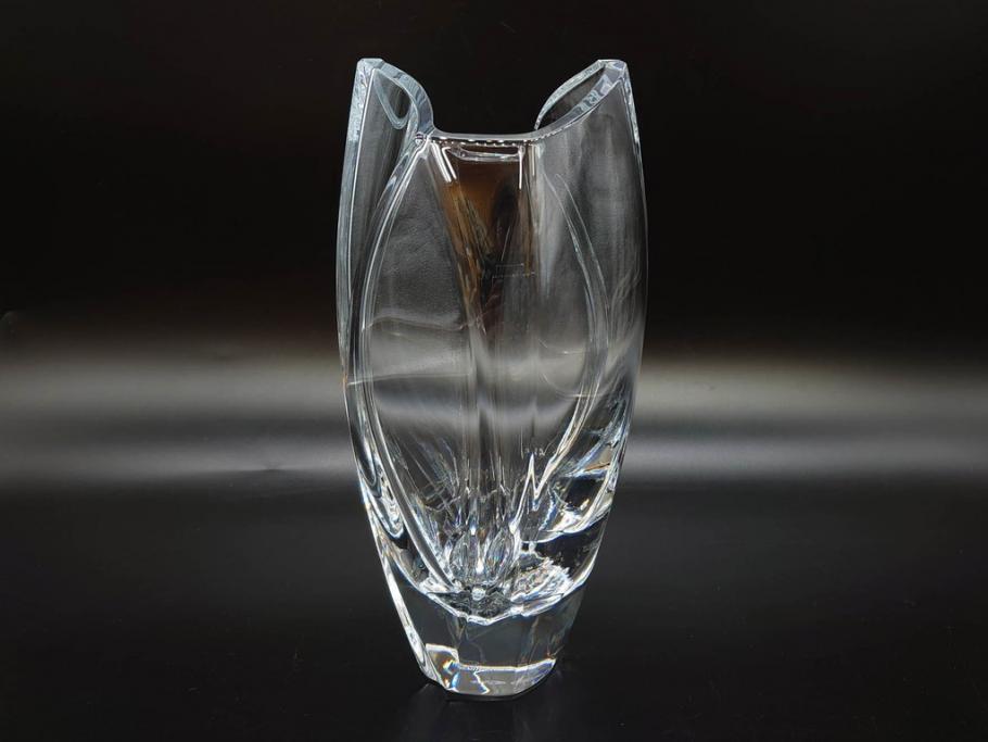 フランス　Baccarat　バカラ　RRigot(リゴット)　高さ 約27cm　エレガントな曲線美が美しいフラワーベース(花器、花生け、花瓶、花入れ、フルレッドクリスタルガラス、共箱付き)(R-080090)