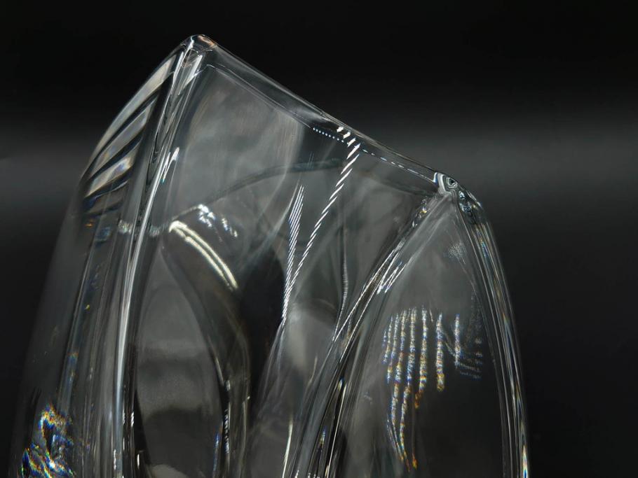 フランス　Baccarat　バカラ　RRigot(リゴット)　高さ 約27cm　エレガントな曲線美が美しいフラワーベース(花器、花生け、花瓶、花入れ、フルレッドクリスタルガラス、共箱付き)(R-080090)