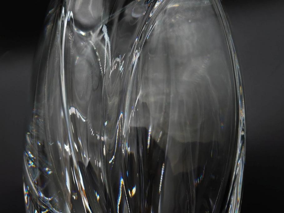 フランス　Baccarat　バカラ　RRigot(リゴット)　高さ 約27cm　エレガントな曲線美が美しいフラワーベース(花器、花生け、花瓶、花入れ、フルレッドクリスタルガラス、共箱付き)(R-080090)
