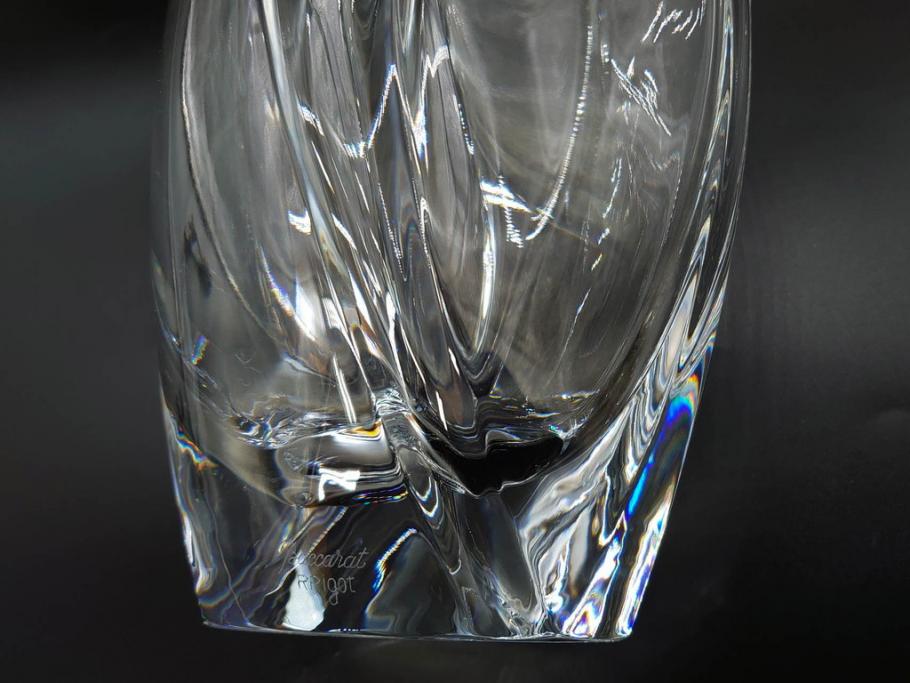フランス　Baccarat　バカラ　RRigot(リゴット)　高さ 約27cm　エレガントな曲線美が美しいフラワーベース(花器、花生け、花瓶、花入れ、フルレッドクリスタルガラス、共箱付き)(R-080090)