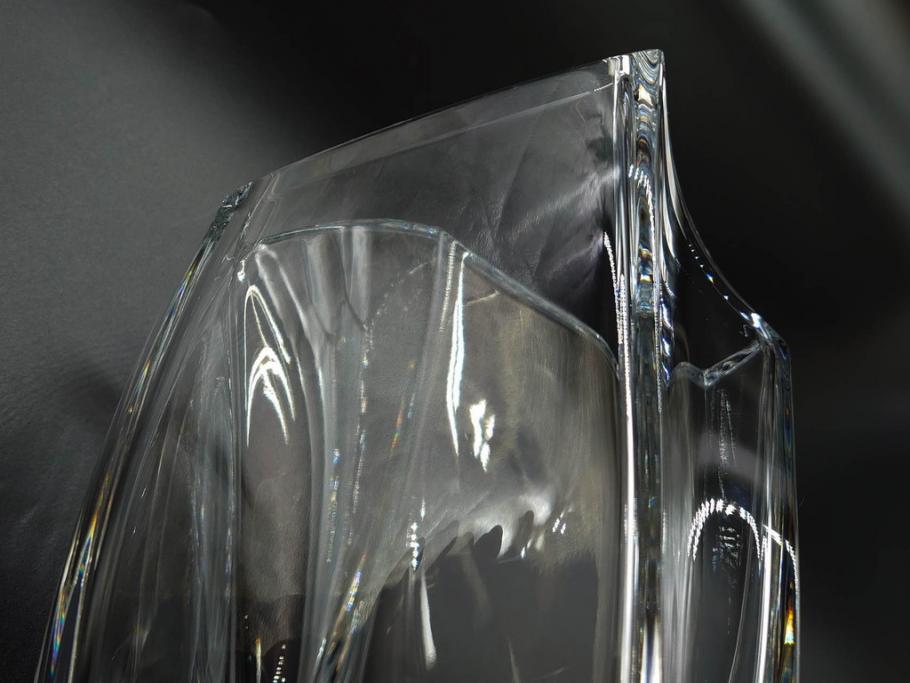 フランス　Baccarat　バカラ　RRigot(リゴット)　高さ 約27cm　エレガントな曲線美が美しいフラワーベース(花器、花生け、花瓶、花入れ、フルレッドクリスタルガラス、共箱付き)(R-080090)