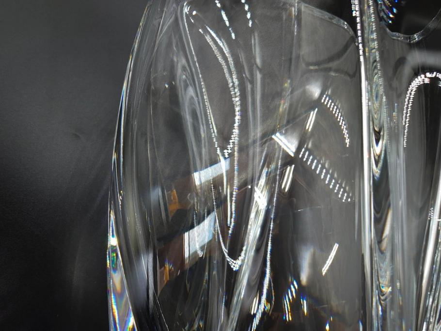 フランス　Baccarat　バカラ　RRigot(リゴット)　高さ 約27cm　エレガントな曲線美が美しいフラワーベース(花器、花生け、花瓶、花入れ、フルレッドクリスタルガラス、共箱付き)(R-080090)