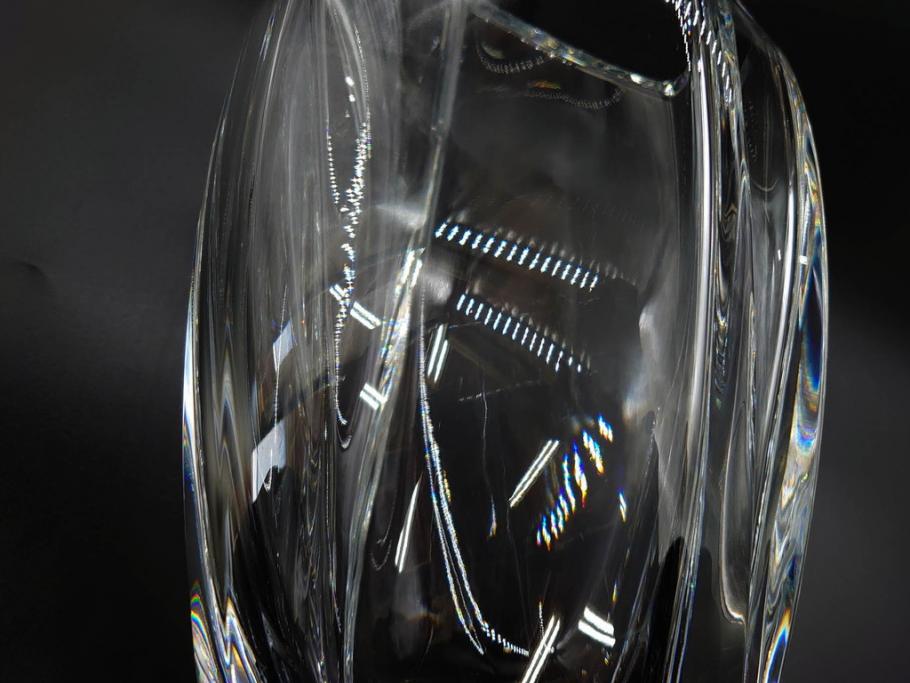 フランス　Baccarat　バカラ　RRigot(リゴット)　高さ 約27cm　エレガントな曲線美が美しいフラワーベース(花器、花生け、花瓶、花入れ、フルレッドクリスタルガラス、共箱付き)(R-080090)