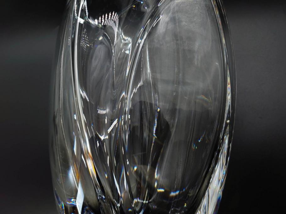 フランス　Baccarat　バカラ　RRigot(リゴット)　高さ 約27cm　エレガントな曲線美が美しいフラワーベース(花器、花生け、花瓶、花入れ、フルレッドクリスタルガラス、共箱付き)(R-080090)