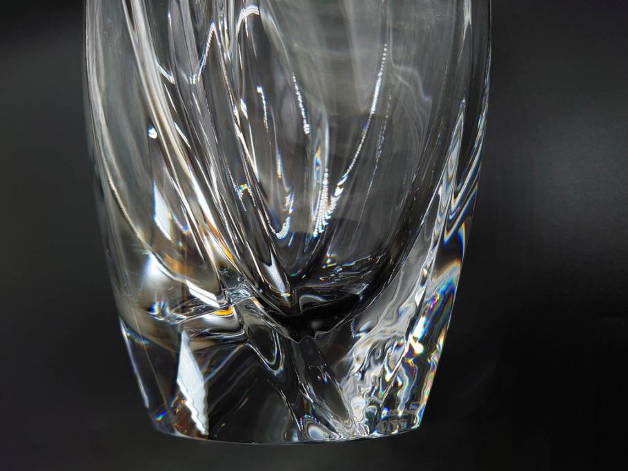 フランス　Baccarat　バカラ　RRigot(リゴット)　高さ 約27cm　エレガントな曲線美が美しいフラワーベース(花器、花生け、花瓶、花入れ、フルレッドクリスタルガラス、共箱付き)(R-080090)