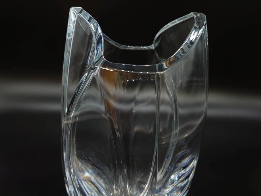 フランス　Baccarat　バカラ　RRigot(リゴット)　高さ 約27cm　エレガントな曲線美が美しいフラワーベース(花器、花生け、花瓶、花入れ、フルレッドクリスタルガラス、共箱付き)(R-080090)