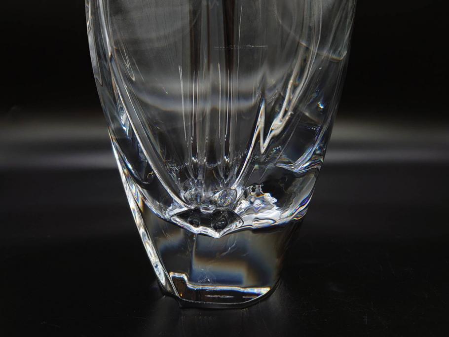 フランス　Baccarat　バカラ　RRigot(リゴット)　高さ 約27cm　エレガントな曲線美が美しいフラワーベース(花器、花生け、花瓶、花入れ、フルレッドクリスタルガラス、共箱付き)(R-080090)