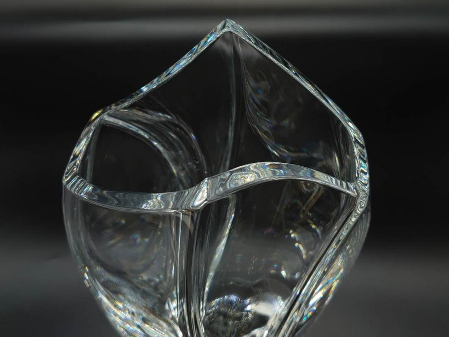 フランス　Baccarat　バカラ　RRigot(リゴット)　高さ 約27cm　エレガントな曲線美が美しいフラワーベース(花器、花生け、花瓶、花入れ、フルレッドクリスタルガラス、共箱付き)(R-080090)