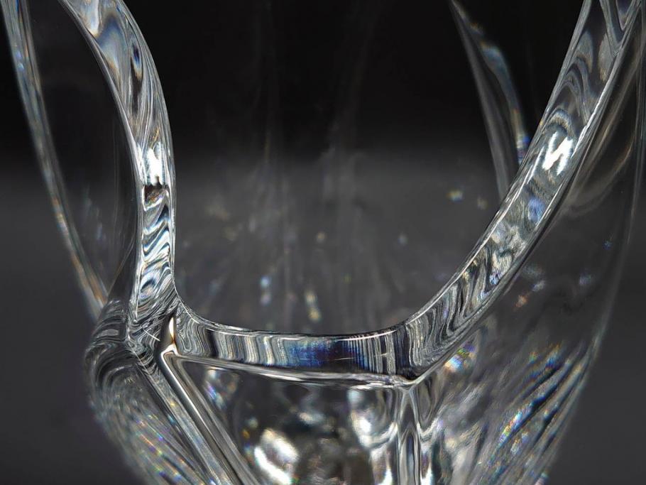 フランス　Baccarat　バカラ　RRigot(リゴット)　高さ 約27cm　エレガントな曲線美が美しいフラワーベース(花器、花生け、花瓶、花入れ、フルレッドクリスタルガラス、共箱付き)(R-080090)