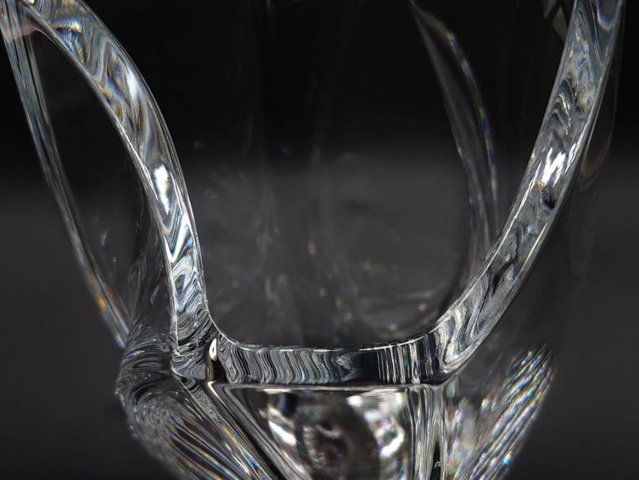 フランス　Baccarat　バカラ　RRigot(リゴット)　高さ 約27cm　エレガントな曲線美が美しいフラワーベース(花器、花生け、花瓶、花入れ、フルレッドクリスタルガラス、共箱付き)(R-080090)