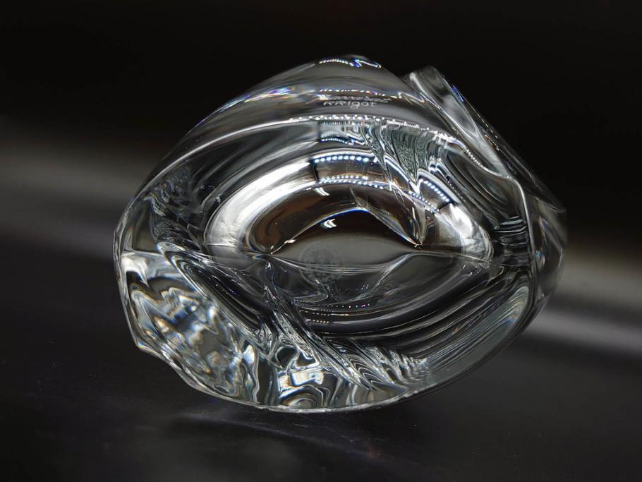 フランス　Baccarat　バカラ　RRigot(リゴット)　高さ 約27cm　エレガントな曲線美が美しいフラワーベース(花器、花生け、花瓶、花入れ、フルレッドクリスタルガラス、共箱付き)(R-080090)