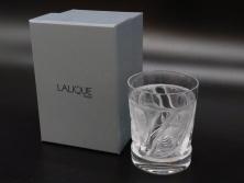 フランス　LALIQUE(ラリック)　ユロット　落ち着いた雰囲気が魅力のオールドファッションタンブラー(フクロウ、梟、サテンクリスタル、グラス、硝子、ガラス、共箱付き)(R-080091)　