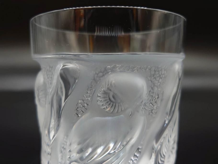フランス　LALIQUE(ラリック)　ユロット　落ち着いた雰囲気が魅力のオールドファッションタンブラー(フクロウ、梟、サテンクリスタル、グラス、硝子、ガラス、共箱付き)(R-080091)　