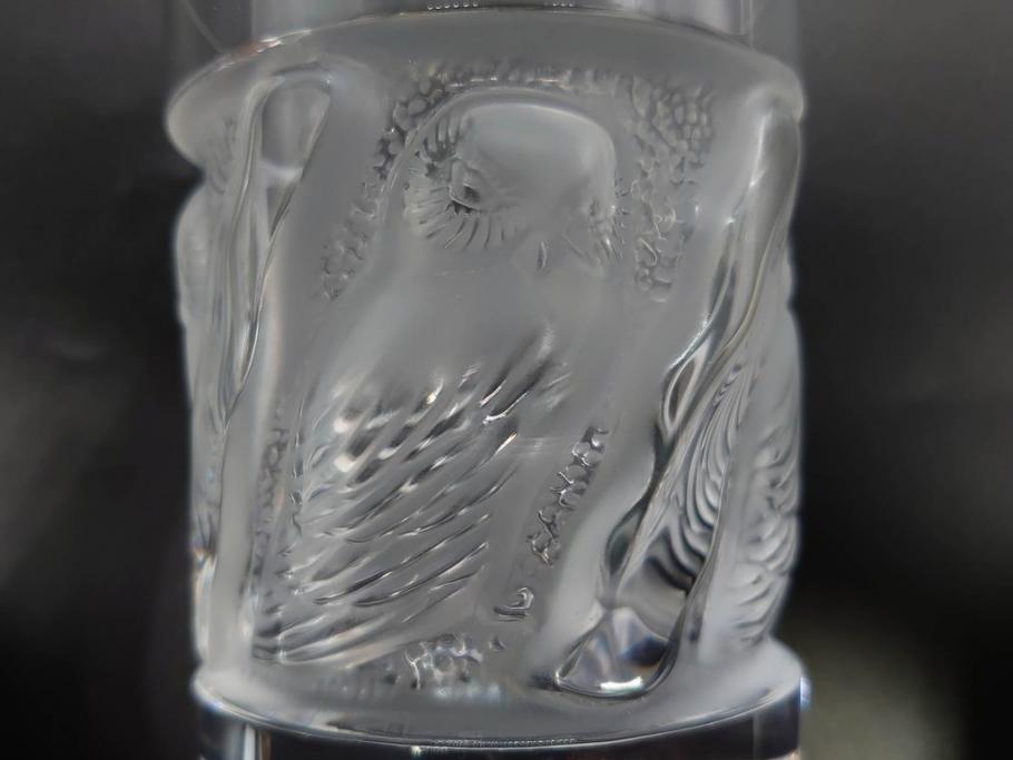 フランス　LALIQUE(ラリック)　ユロット　落ち着いた雰囲気が魅力のオールドファッションタンブラー(フクロウ、梟、サテンクリスタル、グラス、硝子、ガラス、共箱付き)(R-080091)　