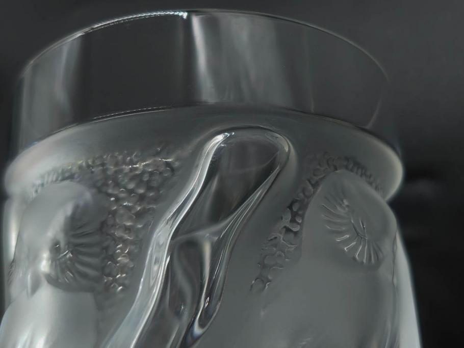 フランス　LALIQUE(ラリック)　ユロット　落ち着いた雰囲気が魅力のオールドファッションタンブラー(フクロウ、梟、サテンクリスタル、グラス、硝子、ガラス、共箱付き)(R-080091)　