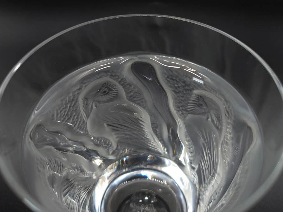 フランス　LALIQUE(ラリック)　ユロット　落ち着いた雰囲気が魅力のオールドファッションタンブラー(フクロウ、梟、サテンクリスタル、グラス、硝子、ガラス、共箱付き)(R-080091)　