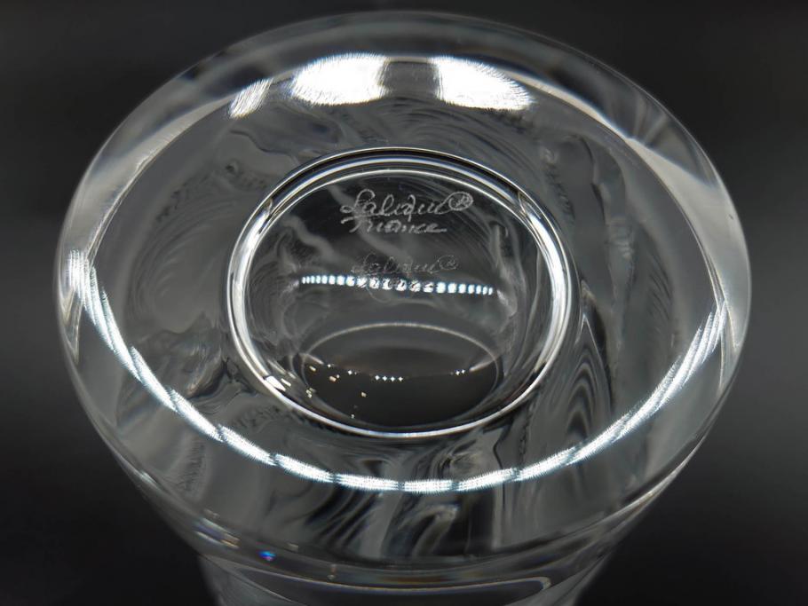 フランス　LALIQUE(ラリック)　ユロット　落ち着いた雰囲気が魅力のオールドファッションタンブラー(フクロウ、梟、サテンクリスタル、グラス、硝子、ガラス、共箱付き)(R-080091)　