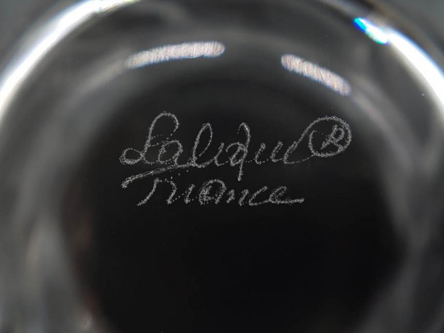 フランス　LALIQUE(ラリック)　ユロット　落ち着いた雰囲気が魅力のオールドファッションタンブラー(フクロウ、梟、サテンクリスタル、グラス、硝子、ガラス、共箱付き)(R-080091)　
