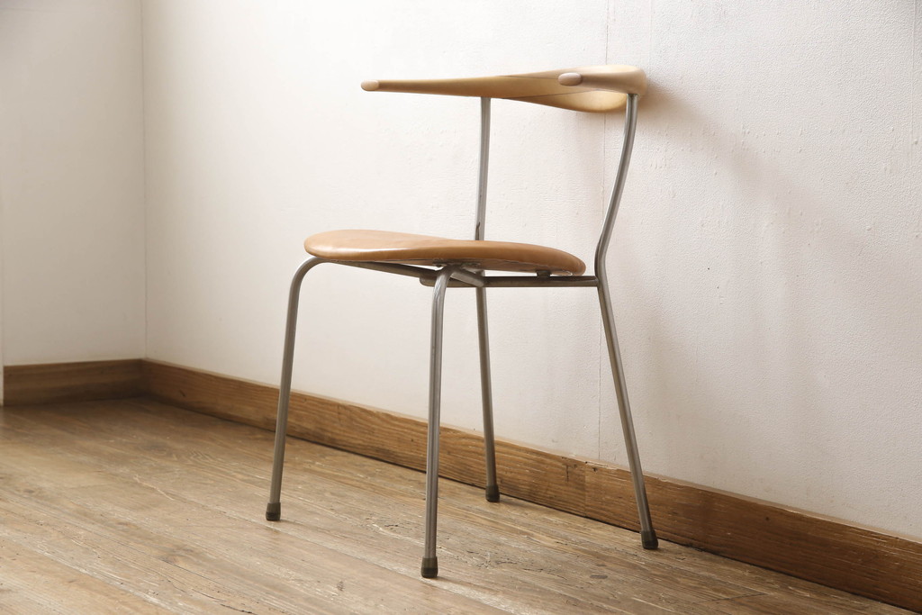 デンマークビンテージ 超希少!! オリジナル Johannes Hansen(ヨハネス・ハンセン) Hans J Wegner(ハンス・J・ウェグナー)デザイン JH701 洗練された佇まいが美しいダイニングチェア(椅子、イス、北欧、ヴィンテージ)(検索ワード:PP701、Minimal Chair、ミニマル チェア)(R ... 北欧 ヴィンテージ フォールディングチェア デッキテーブル ウェグナー