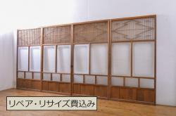 未使用品　バルコニーに咲く花(バルコニーにさくはな)　デットストック品のステンドグラス(建具、ドア、窓、照明、衝い立て、衝立、つい立て)(定価約12万円)(R-072992)