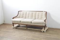 中古　美品!!　DREXEL HERITAGE(ドレクセルヘリテイジ)　Upholstery(アップホルスタリー)　エレガントな佇まいが魅力的な3人掛けソファ(三人掛け、3Pソファ)(R-080132)