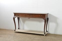 中古　アメリカ　センチュリー社(CENTURY)　スラリと伸びた猫脚がおしゃれなコンソールテーブル(薄型デスク、机、ワークデスク、サイドテーブル、在宅用、在宅ワーク用)(定価約70万円)(R-080158)