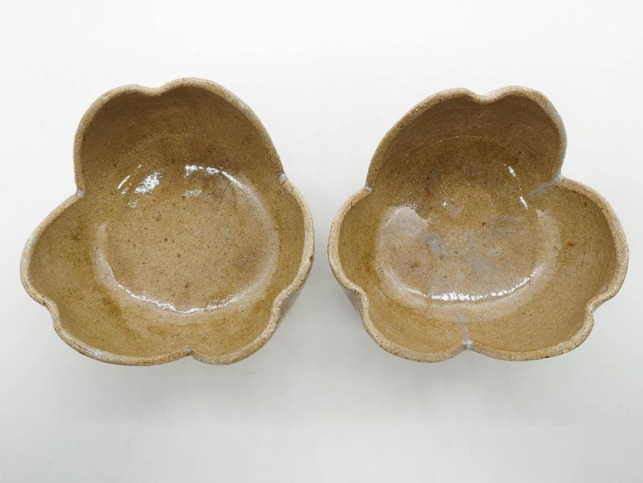 十三代 中里太郎右衛門　絵唐津　平向付　約14cm　4.6寸/黄唐津　割山椒向付　約12cm　4寸　落ち着いた味わい深い向付11客セット(花、深皿、深鉢、和皿、和食器、共箱付き、四寸六分、四寸)(R-080398)