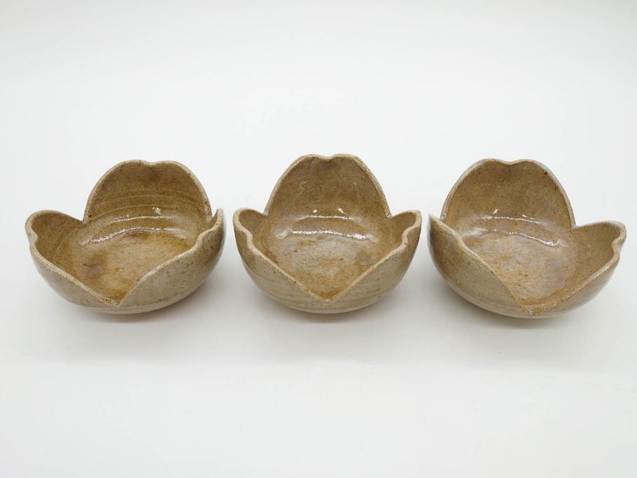 十三代 中里太郎右衛門　絵唐津　平向付　約14cm　4.6寸/黄唐津　割山椒向付　約12cm　4寸　落ち着いた味わい深い向付11客セット(花、深皿、深鉢、和皿、和食器、共箱付き、四寸六分、四寸)(R-080398)