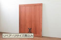 アンティーク建具　大正ロマン　古い木味が魅力のガラス扉1枚(木製扉、ドア)(R-067365)