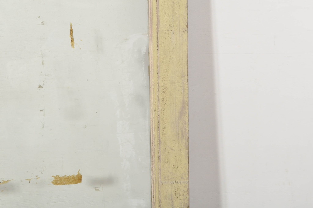 アンティーク建具　片面ペイント仕上げ限定　古い酒屋の特大ガラス戸2枚セット(引き戸)(R-080196)