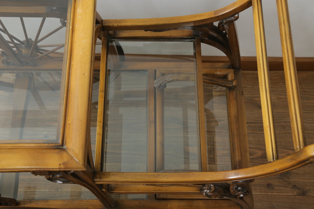 中古　廃盤品　メデア(Medea)　ワゴンART900　芸術的な美しさが存在感を放つアール・ヌーボー様式のトロリー(ワゴン)(定価約124万円)(R-074668)
