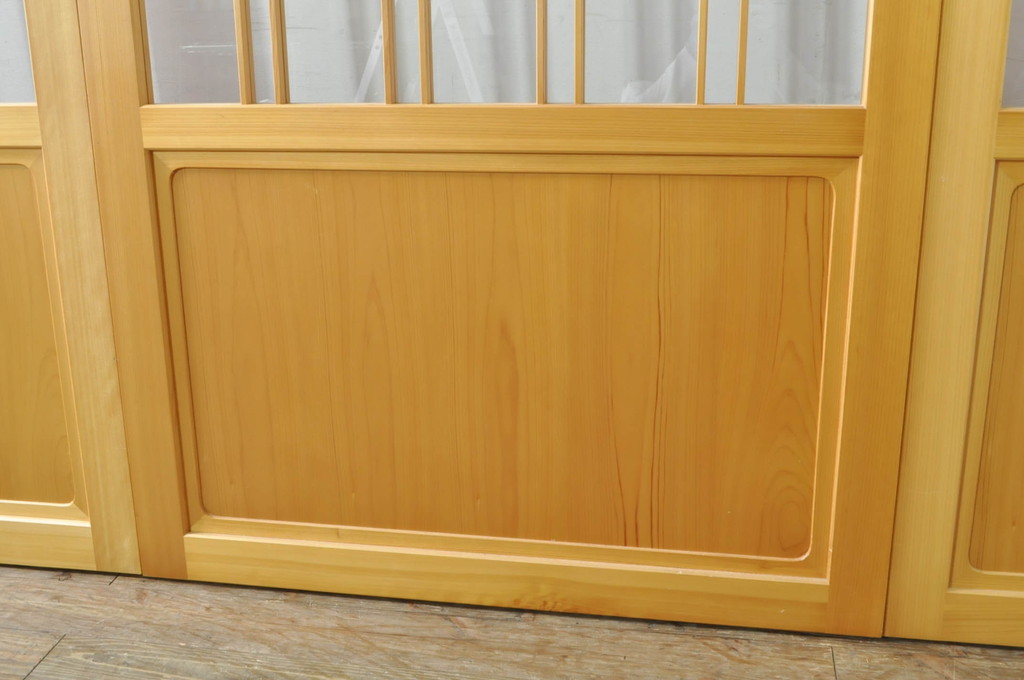 中古　和モダンな空間づくりにおすすめのアクリル戸3枚セット(引き戸、ガラス戸、建具)(R-080211)
