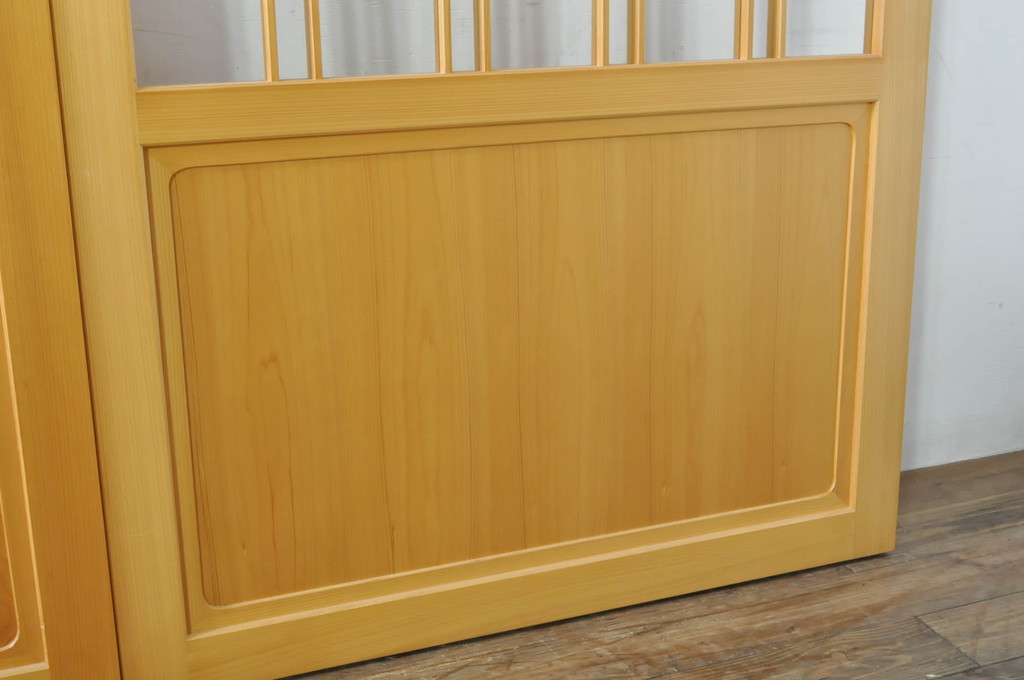 中古　和モダンな空間づくりにおすすめのアクリル戸3枚セット(引き戸、ガラス戸、建具)(R-080211)